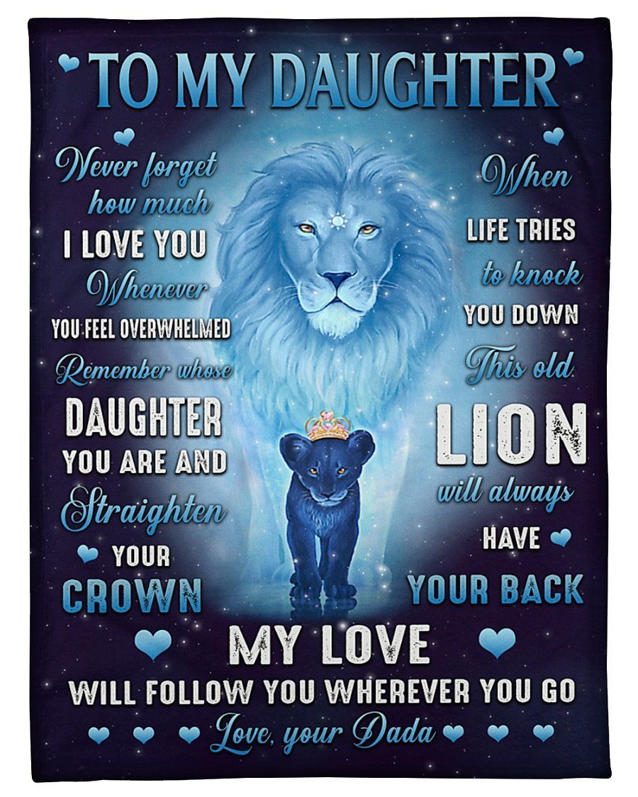 This Old Lion Will Always Have Your Back Dada To Daughter Fleece Blanket Fleece Blanket