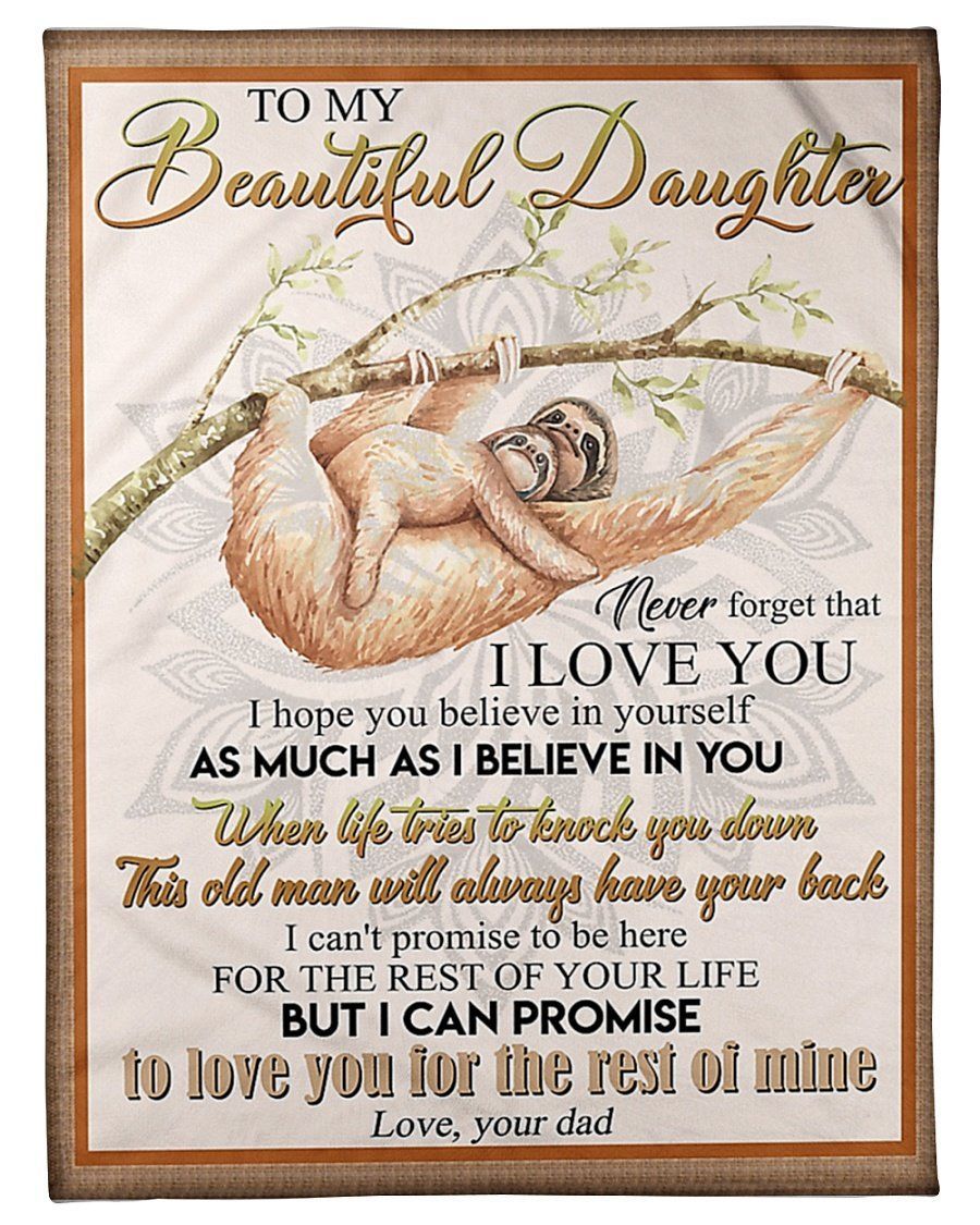 This Old Man Will Always Have Your Back Fleece Blanket To Daughter Fleece Blanket