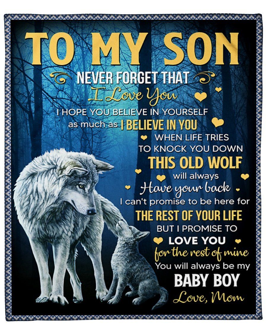 This Old Wolf Always Have Your Back Mom To Son Fleece Blanket Fleece Blanket