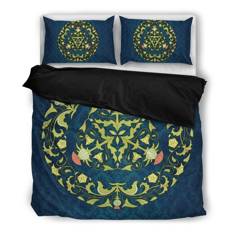 Thistle Paisley Circle Art Blue Bedding Set