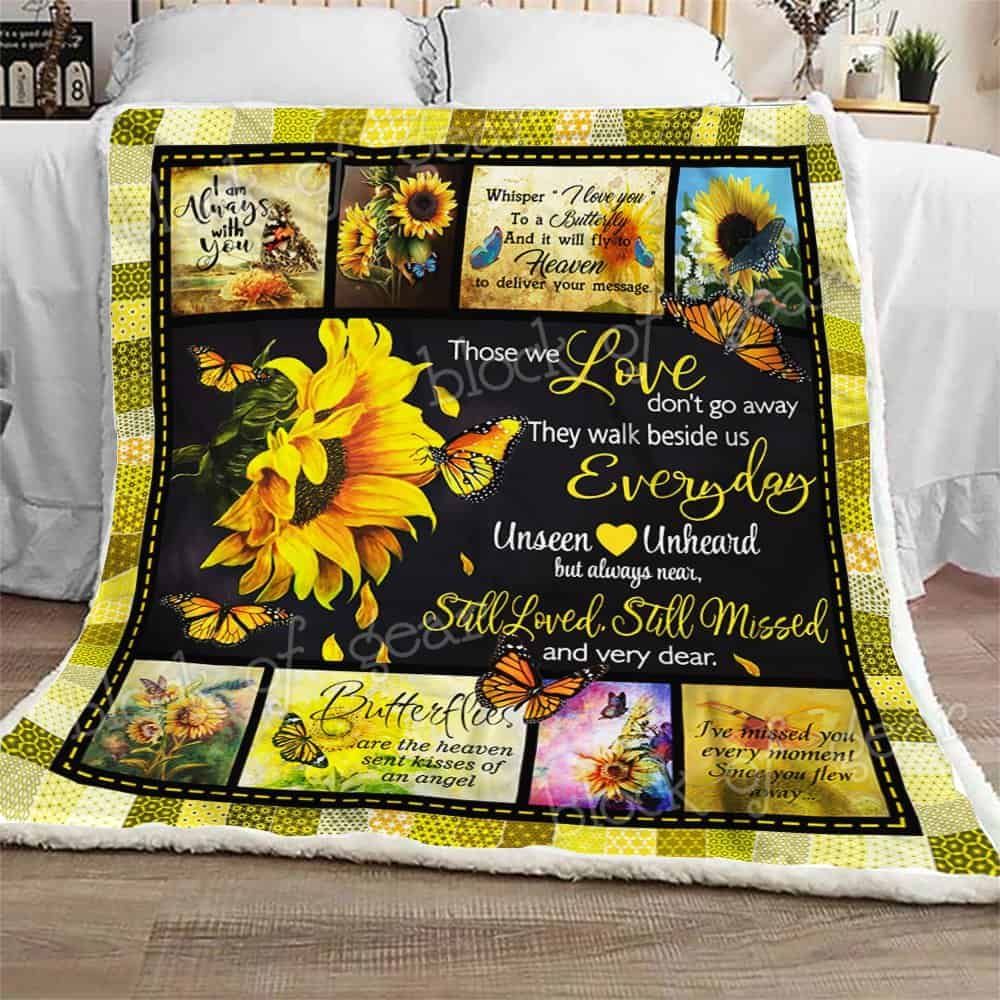 Those We Love Don’t Go Away Butterfly Sherpa Fleece Blanket