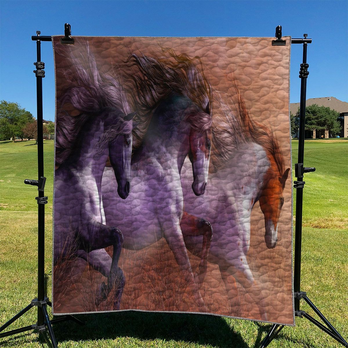 Three Big Horse Are Running NI2610114DT Quilt Blanket
