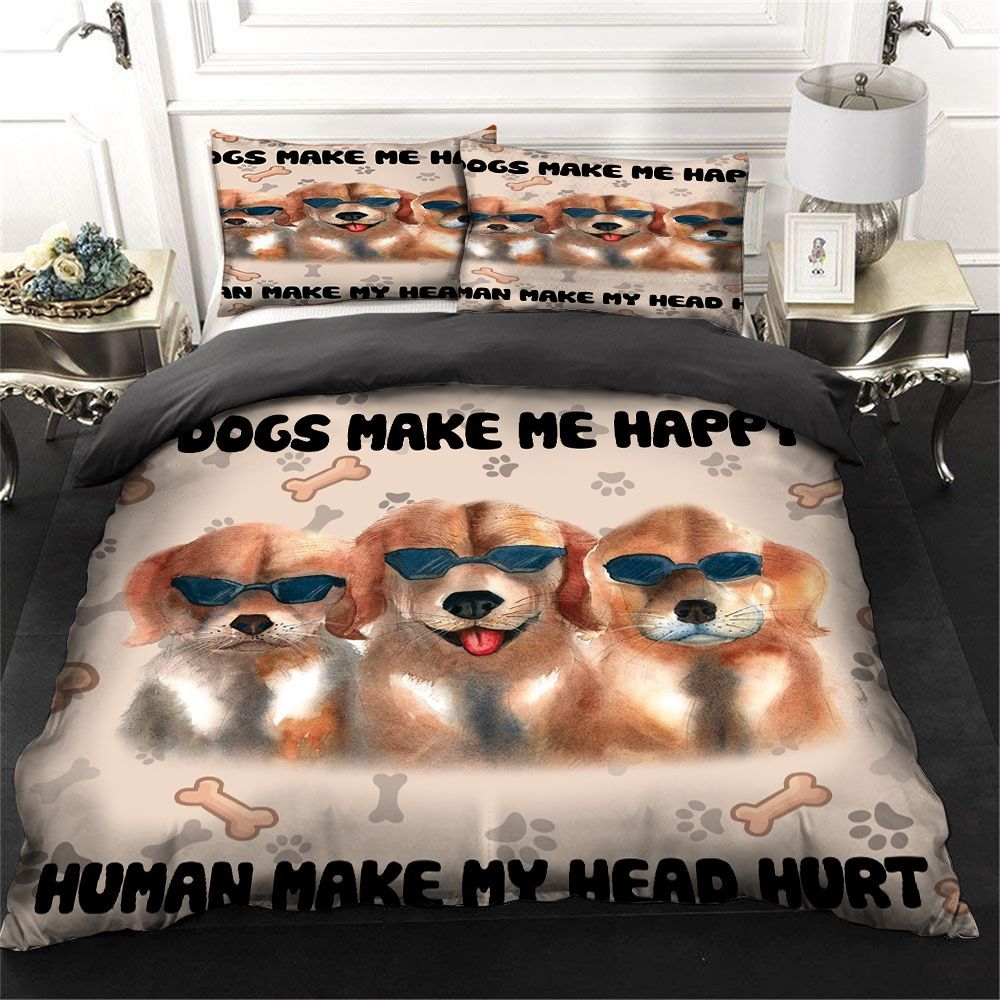 Three Cute Bones Puppies Bedding Set