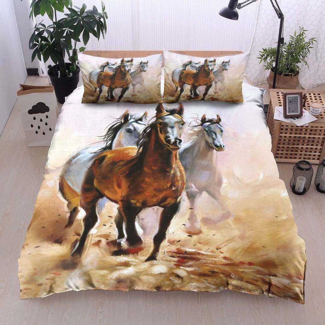 Three Horse Running Bedding Set
