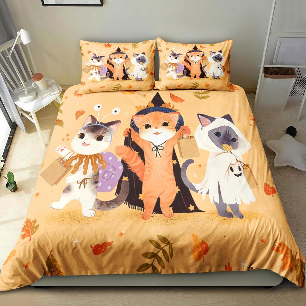 Three Little Cats Happy Halloween Bedding Set