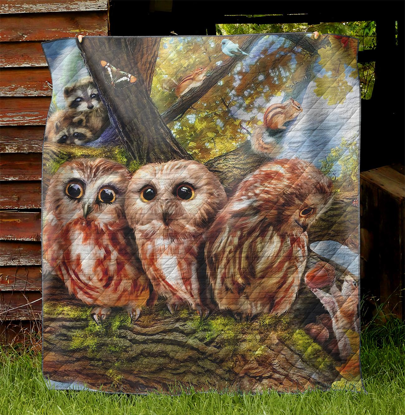 Three Lovely Fox And Friends NI2402078YD Quilt Blanket