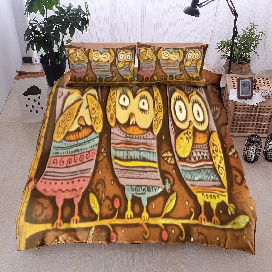 Three Owl Bedding Set