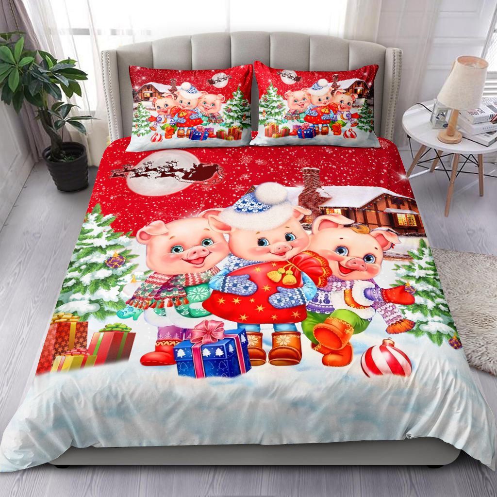 Three Pig Christmas Bedding Set