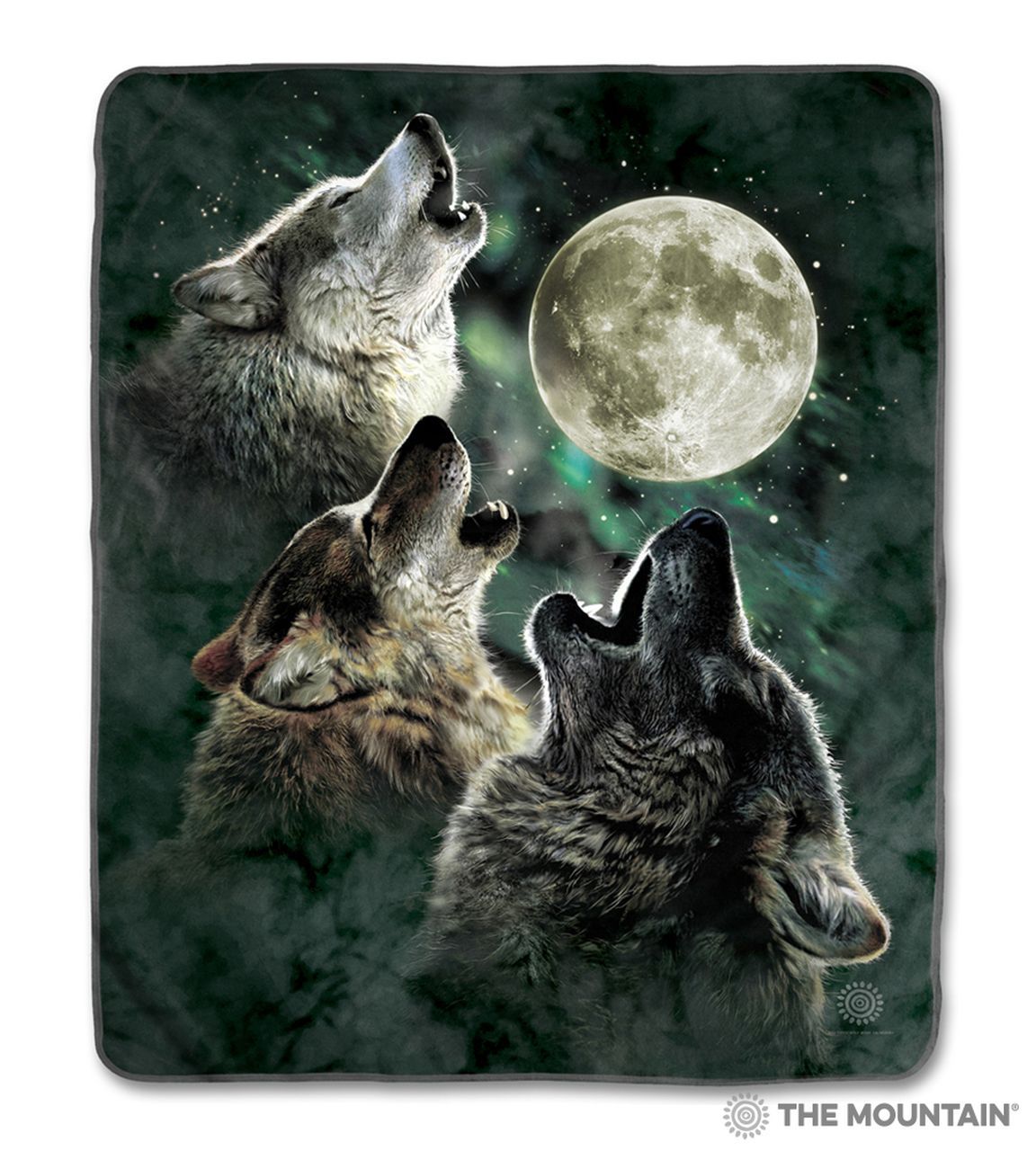 Three Wolf Moon Sherpa Fleece Blanket