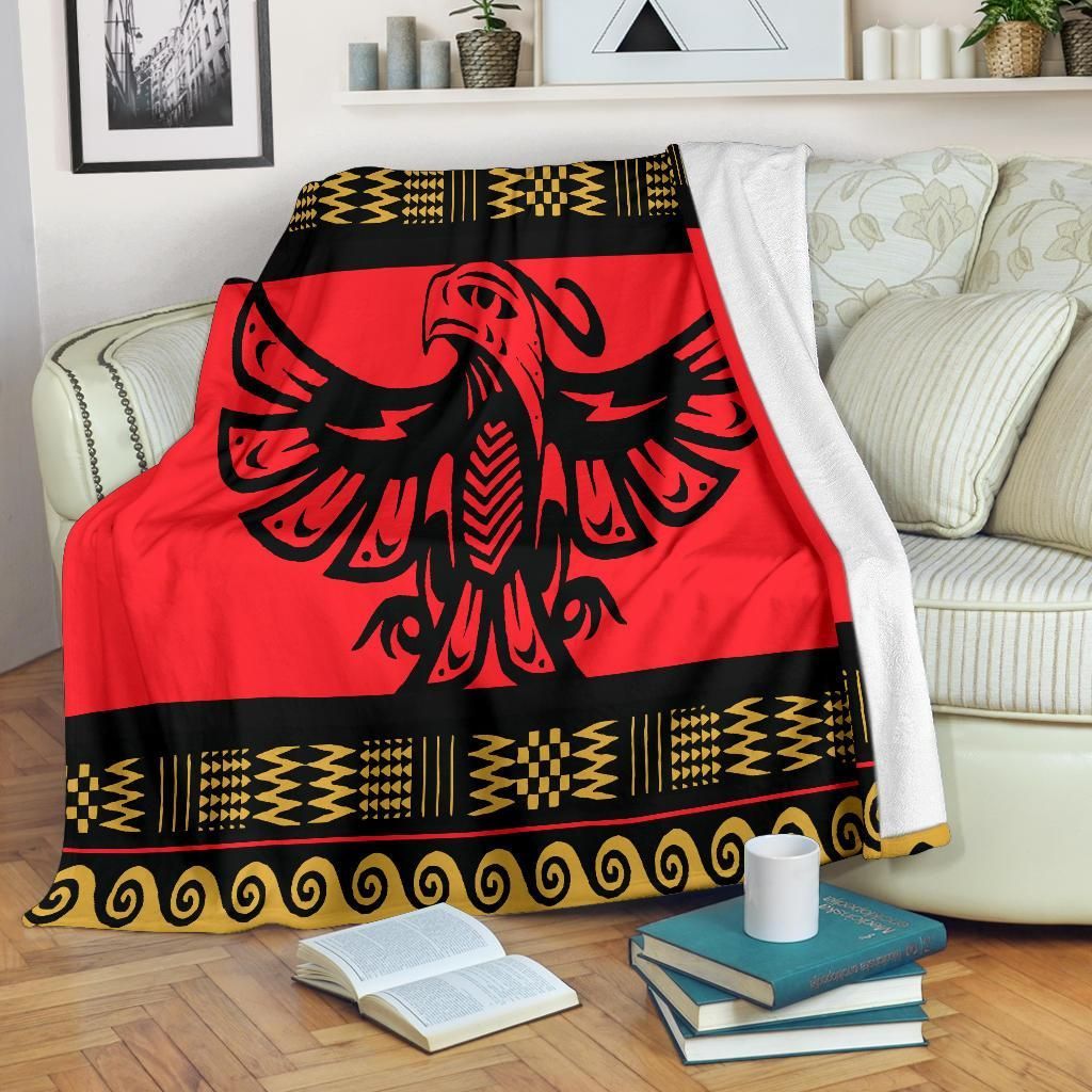 Thunderbird Native American Sherpa Fleece Blanket