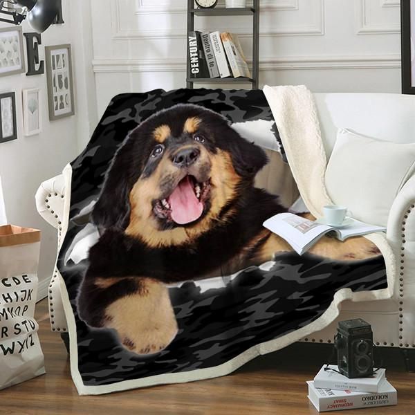 Tibetan Mastiff Dog Sherpa Fleece Blanket