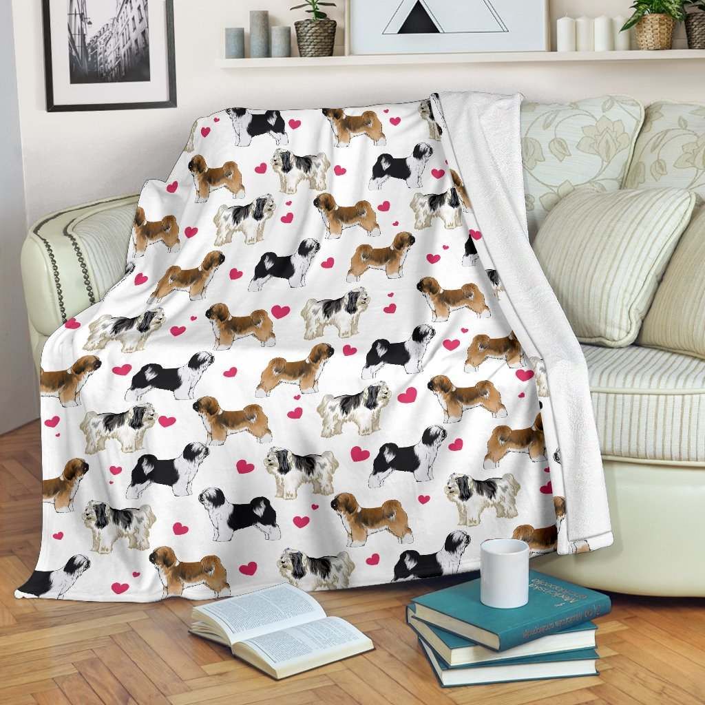 Tibetan Terrier Heart Blanket