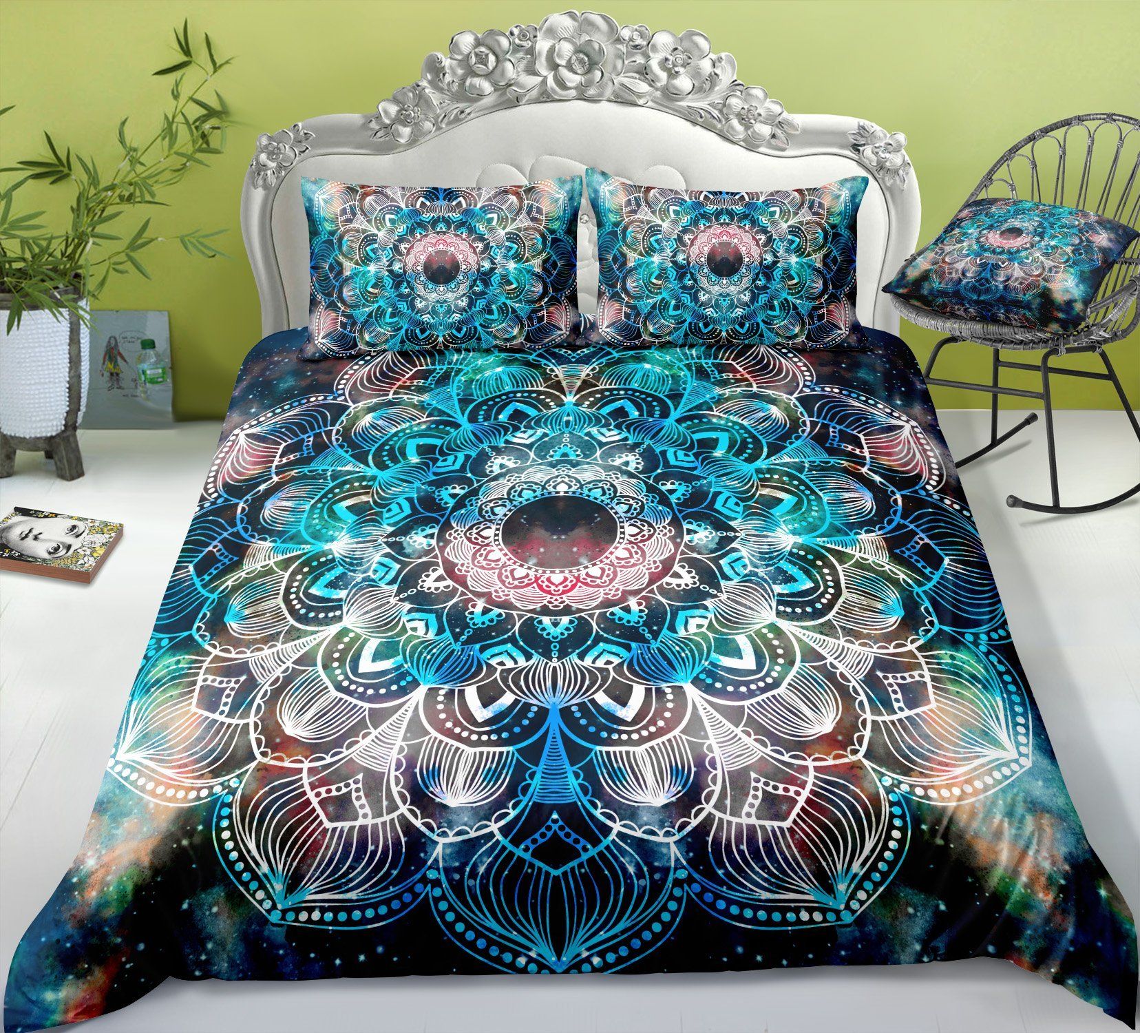 Tie dye Floral Mandala Pattern Bedding Set