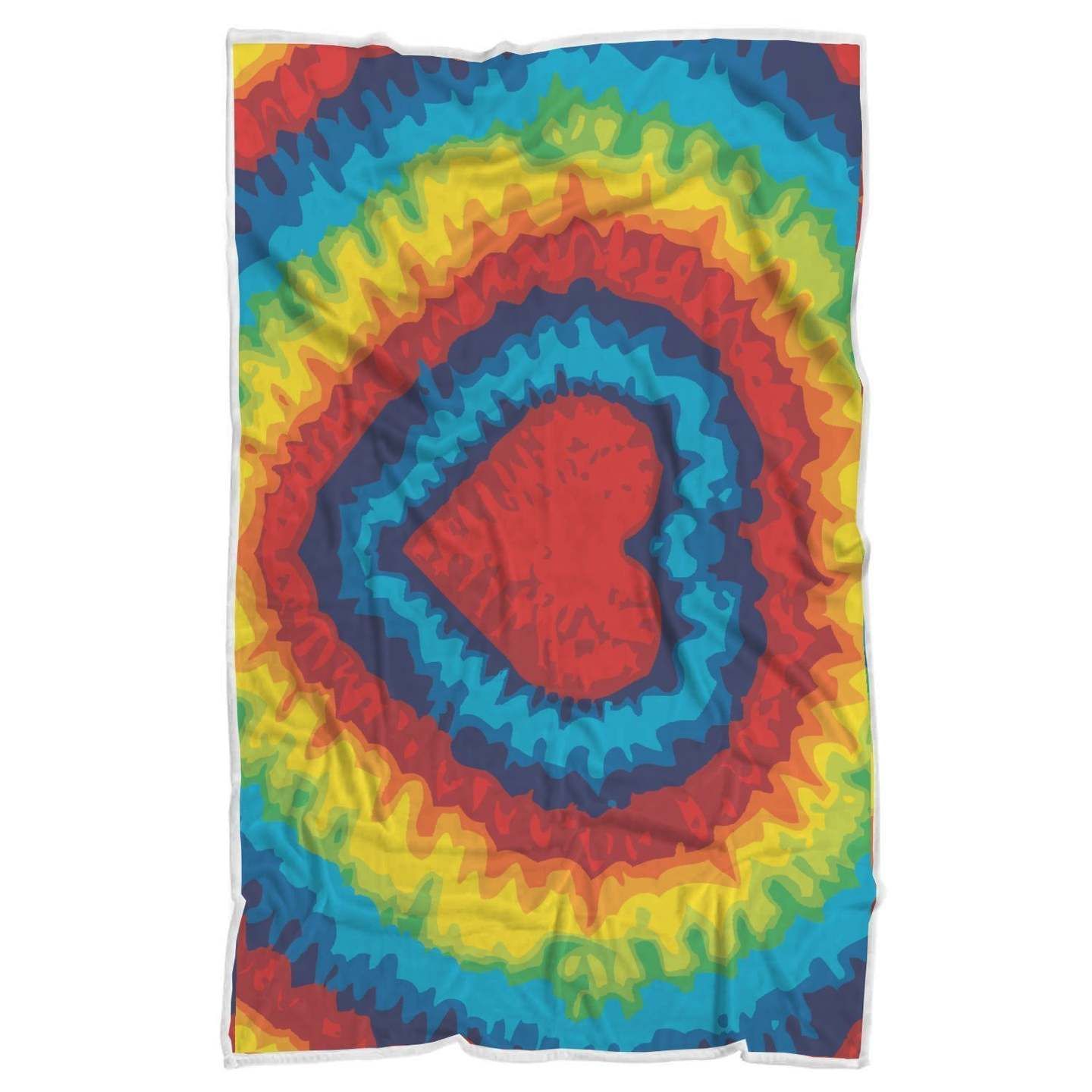 Tie Dye Heart Shape Sherpa Fleece Blanket