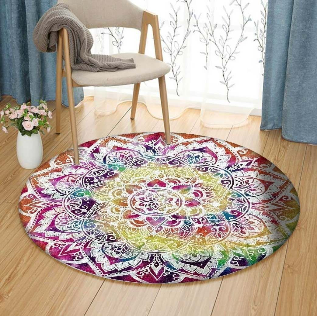 Tie Dye Mandala Round Carpet