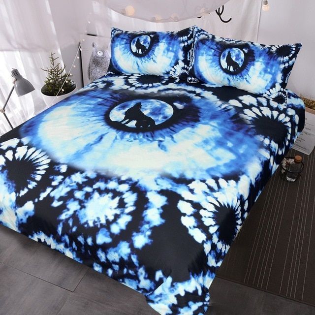 Tie Dye Wolf Bedding Set