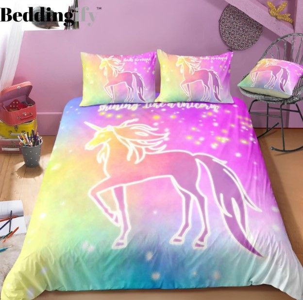 Tie Dyed Unicorn Lash Bedding Set