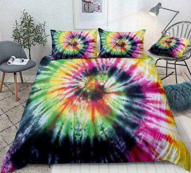 Tie Dyed Yellow Green Bedding Set