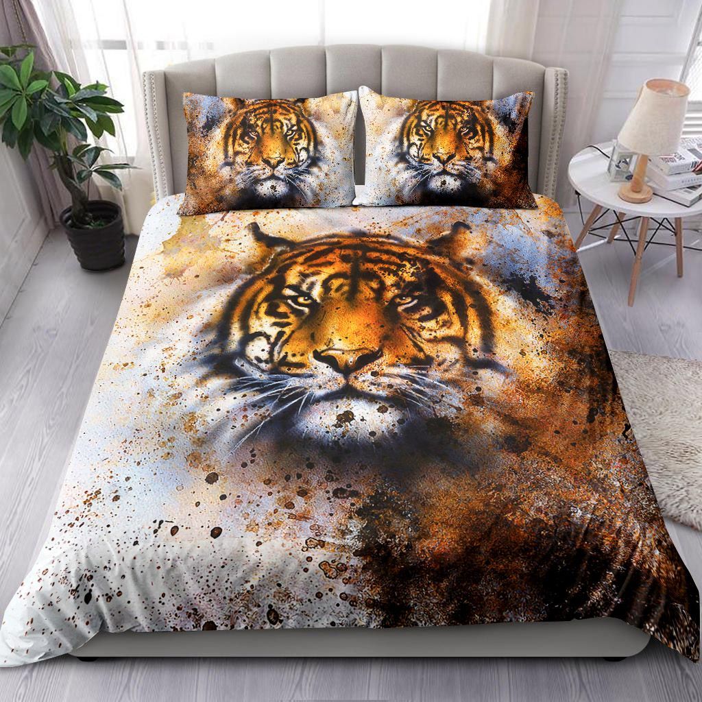Tiger Collage On Color Abstract Bedding Set