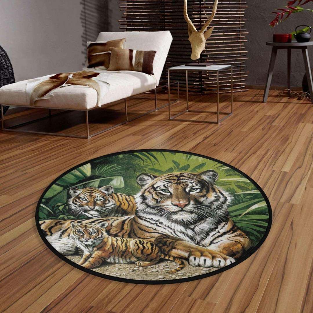 Tiger Family Round Carpet