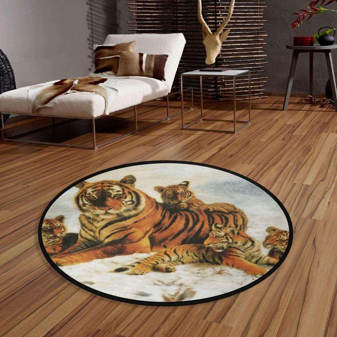 Tiger Family Round Carpet