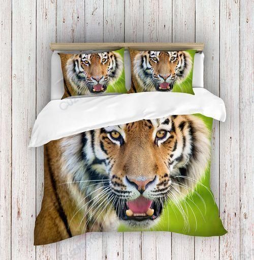Tiger Green Printed Bedding Set