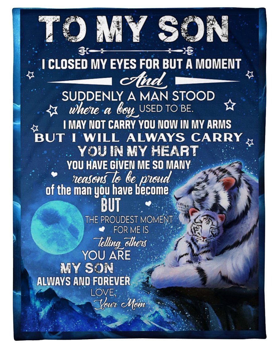 Tiger I Closed My Eyes Mummy To Son Fleece Blanket Fleece Blanket