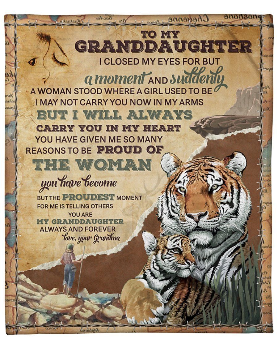 Tiger To My Granddaughter You’re My Granddaughter Forever Fleece Blanket Fleece Blanket
