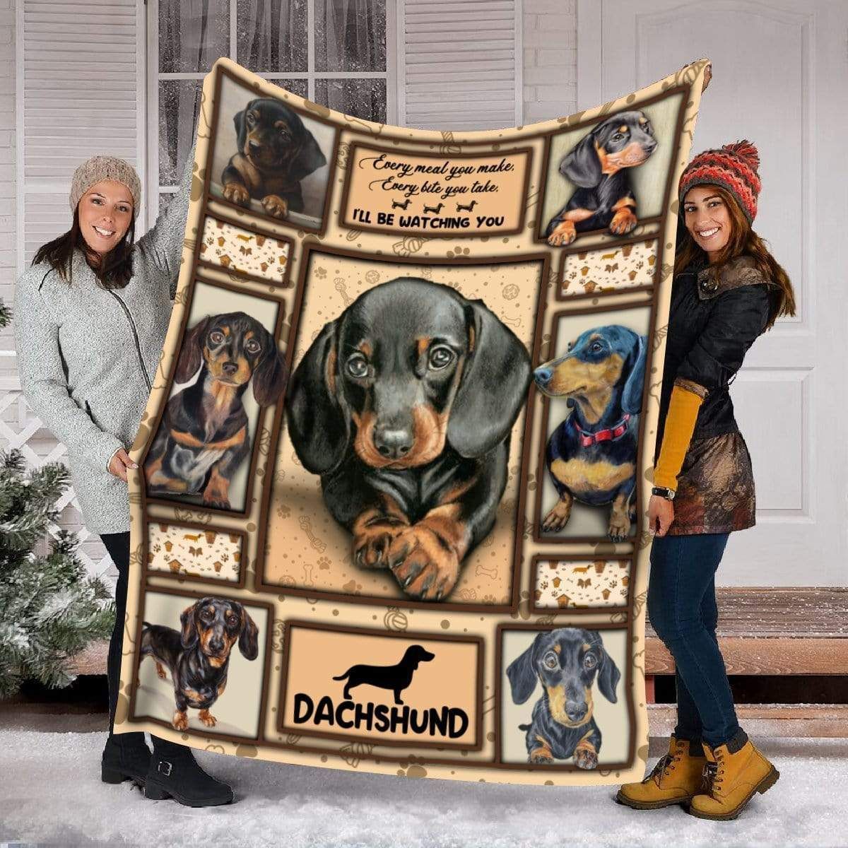 Till Be Watching You Dachshund Fleece Blanket Gift For Dog Lovers