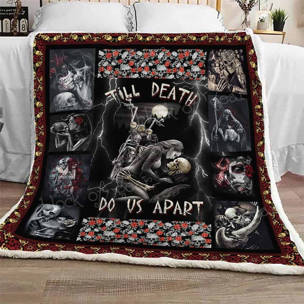 Till Death Do Us Part Skull Fleece Blanket