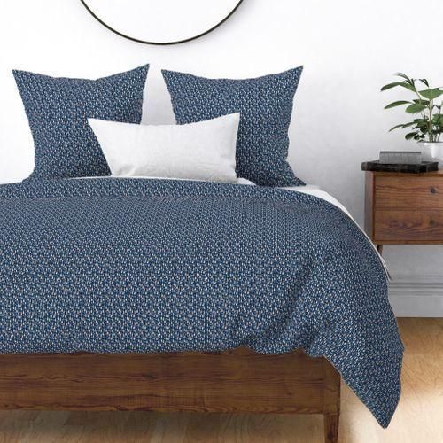 Tiny Rose All Day Wine Fabric Brunch Navy Bedding Set