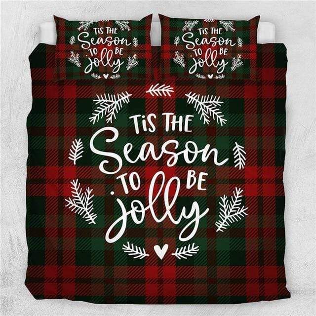 Tis The Season To Be Jolly Scottish Pattern Bedding Set