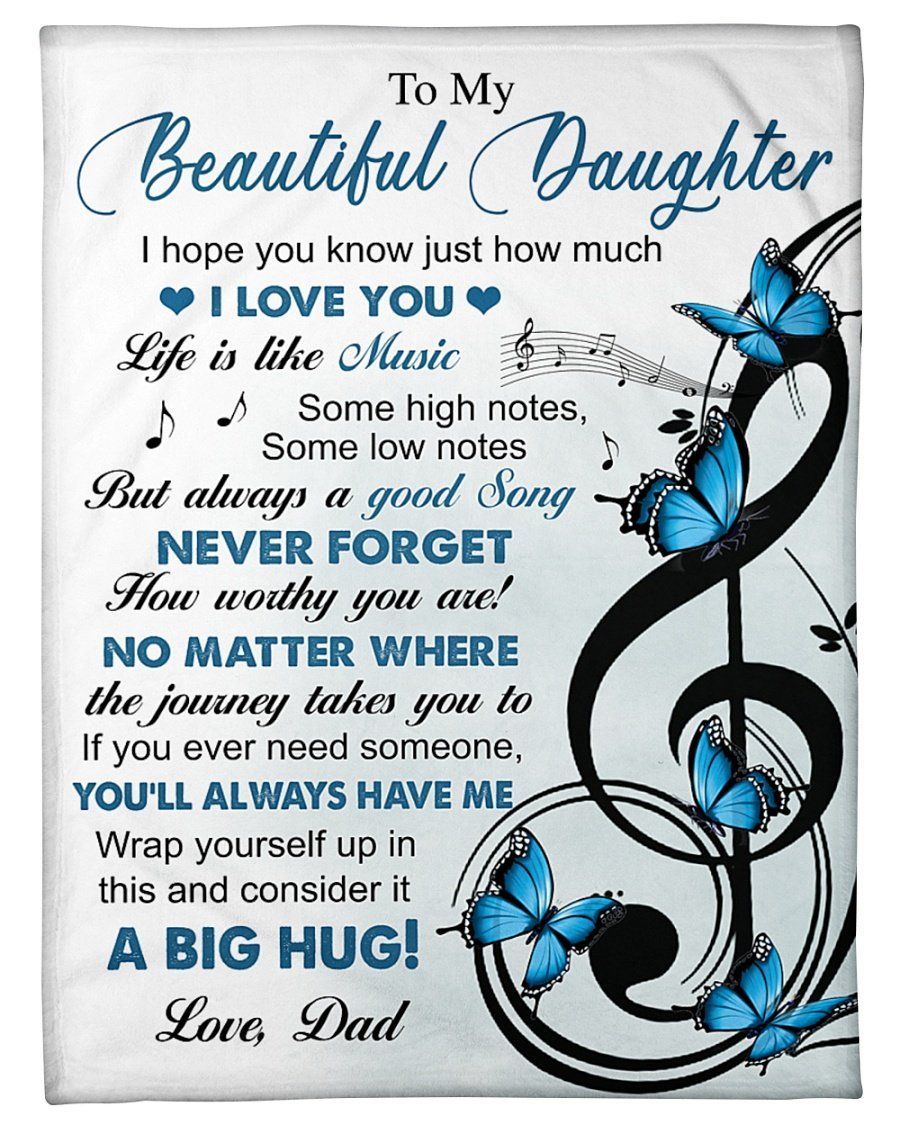 To Beautiful Daughter I Want A Big Hug From You Fleece Blanket