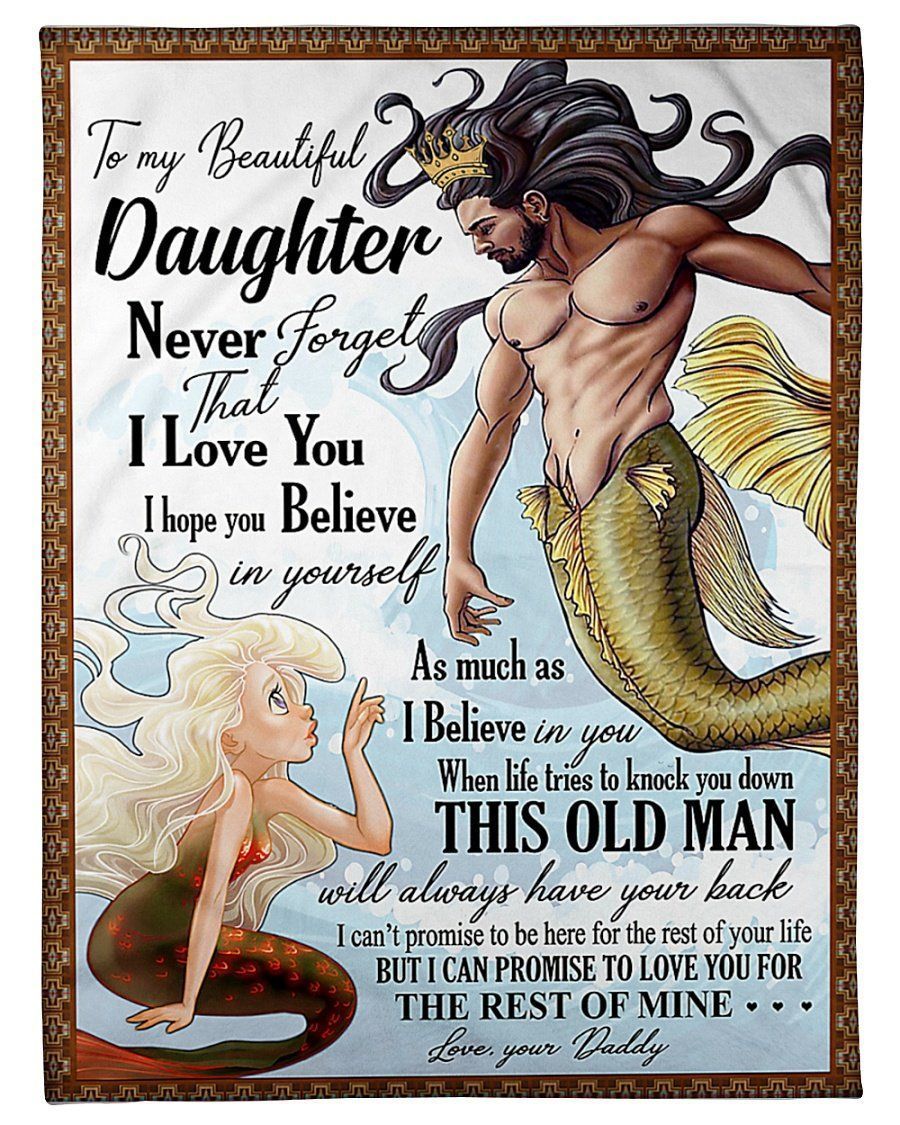 To Beautiful Daughter The Rest Of Mine Love You Daddy Poseidon Neptune Fleece Blanket