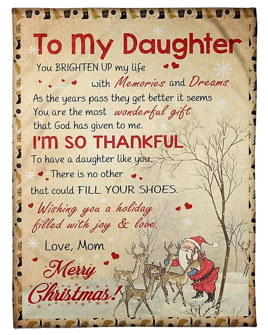 To Daughter I’m So Thankful To Have A Daughter Like You Fleece Blanket Fleece Blanket