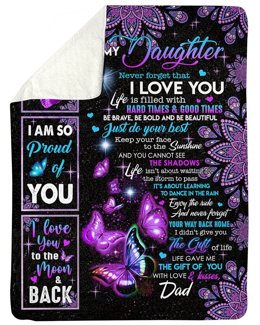To Daughter Life Is About Learning To Dance In The Rain Fleece Blanket Sherpa Blanket