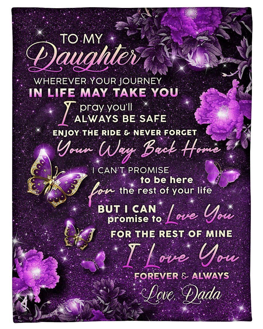 To Daughter Never Forget Your Way Back Home Fleece Blanket Fleece Blanket