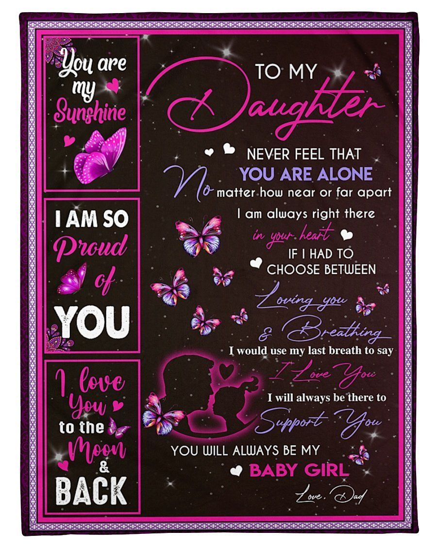 To Daughter No Matter How Far You Are Fleece Blanket