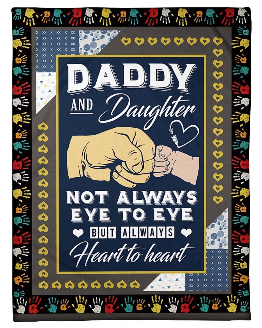 To Daughter Not Always Eye To Eye But Always Heart To Heart Fleece Blanket Fleece Blanket