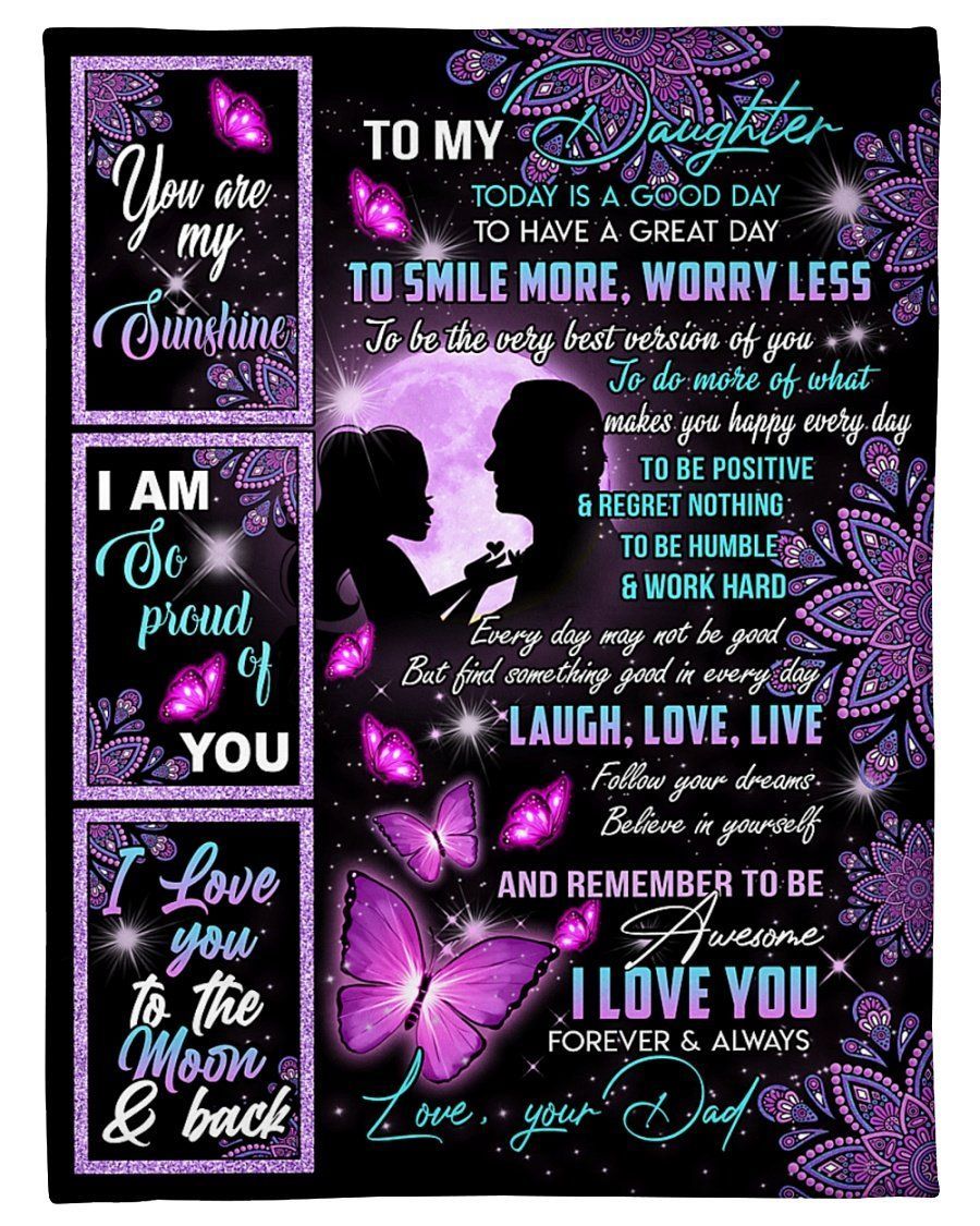 To Daughter Today Is A Good Day Fleece Blanket Fleece Blanket