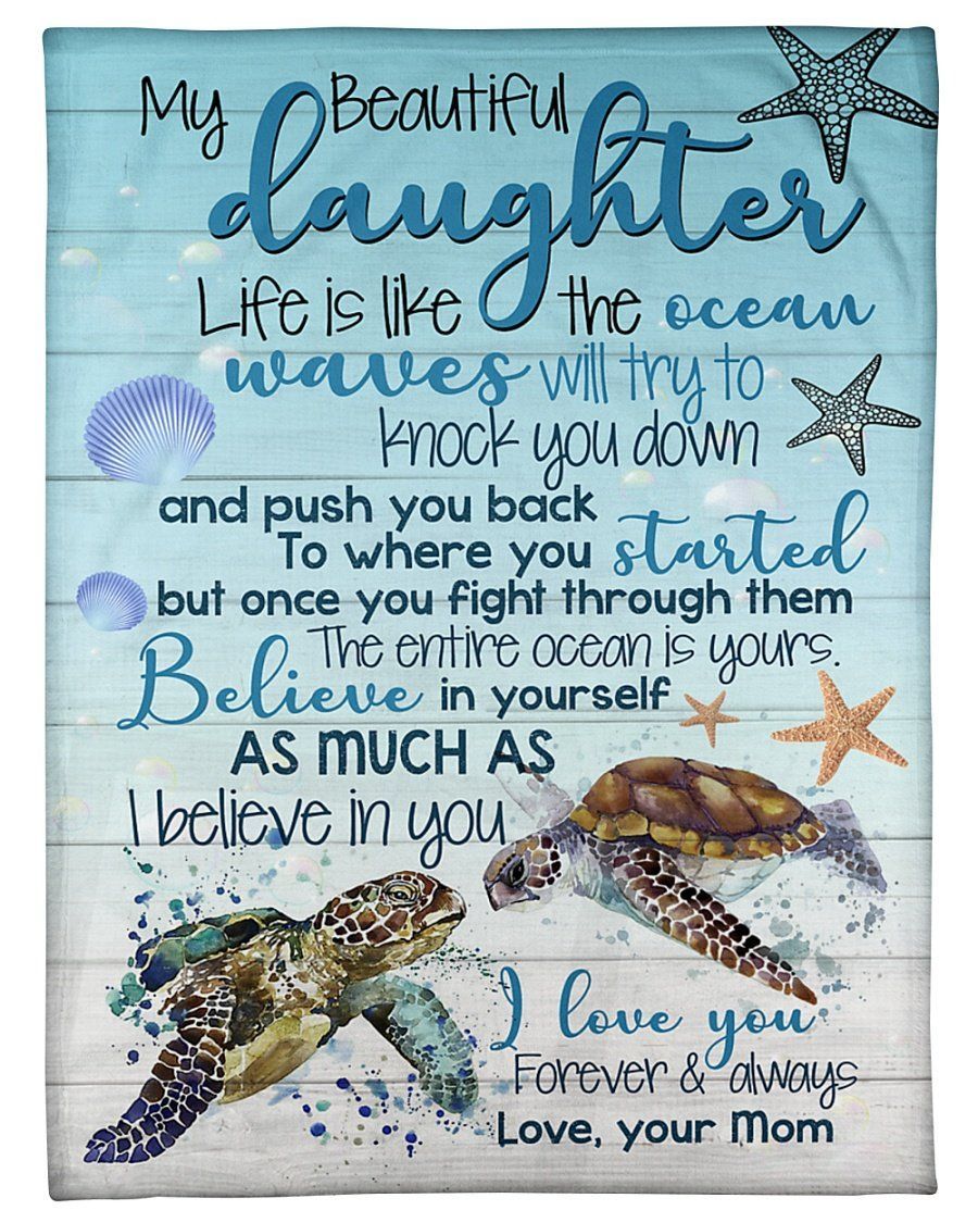 To Daughter Waves Will Try To Knock You Down Fleece Blanket