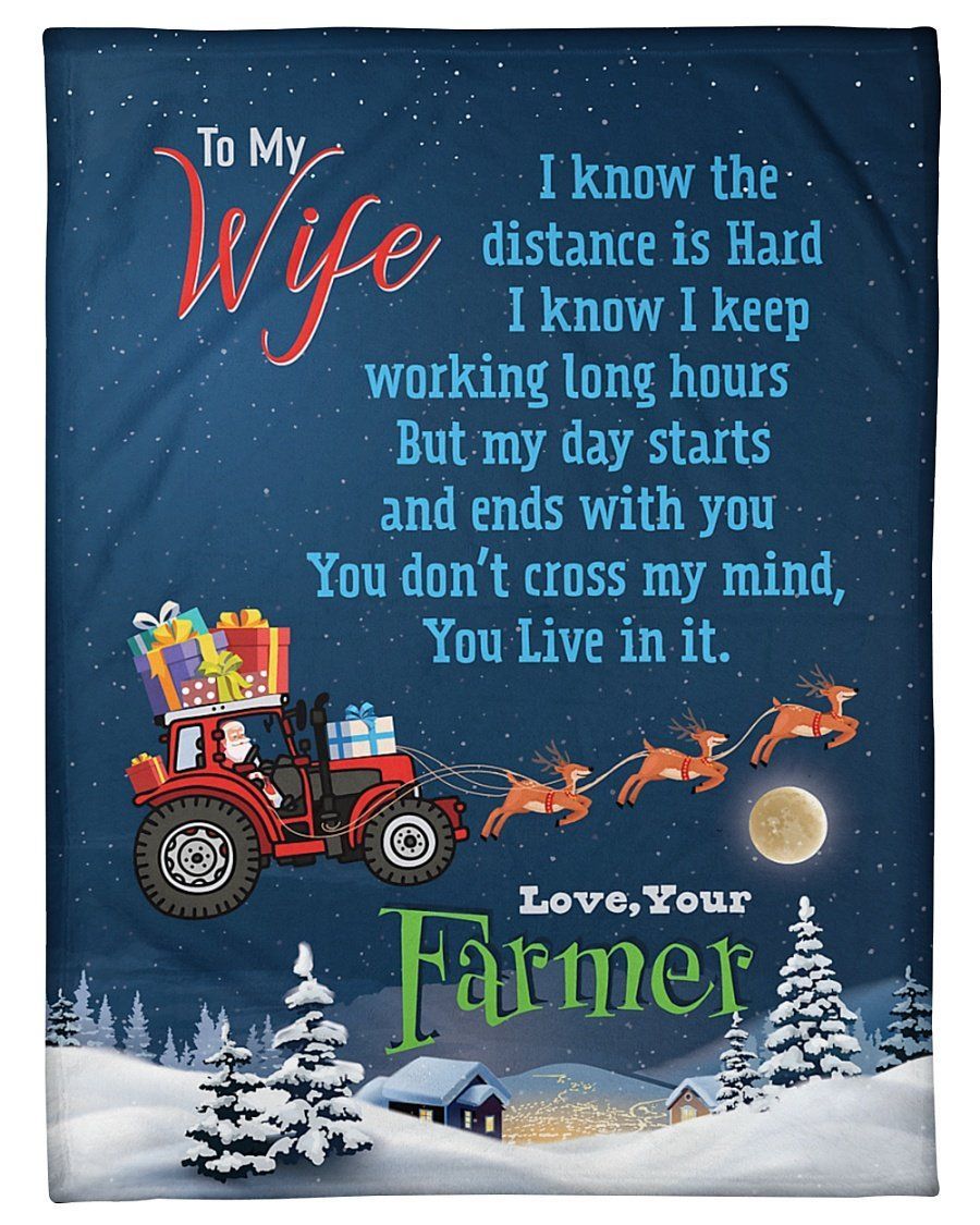 To Farmer’s Wife My Day Starts And Ends With You Fleece Blanket Fleece Blanket