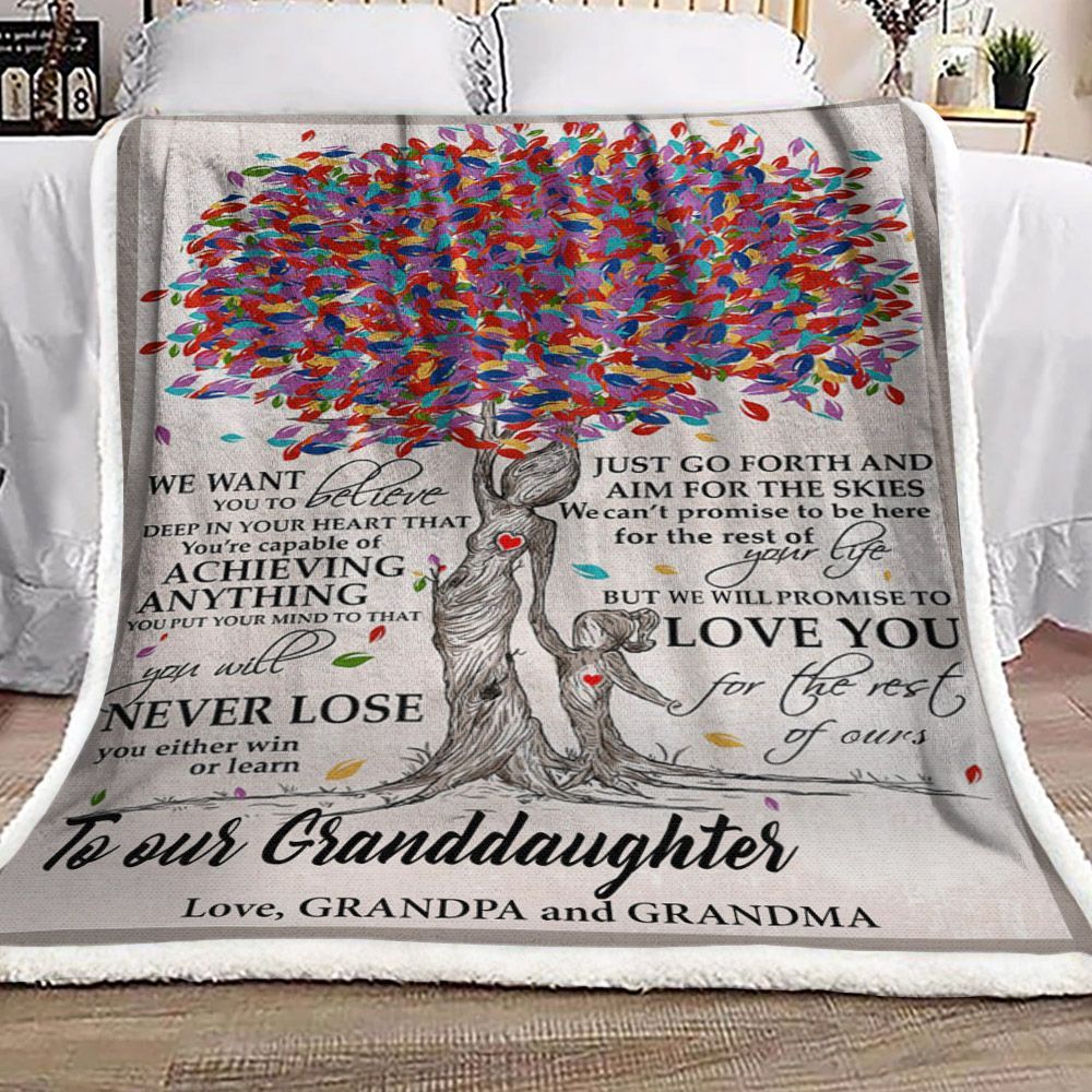 To Granddaughter Sherpa Fleece Blanket