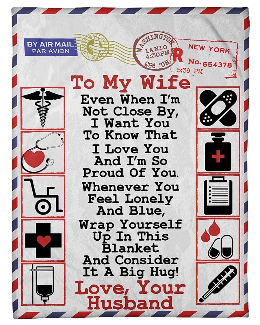 To Health Professional Wife I’m So Proud Of You Fleece Blanket Fleece Blanket