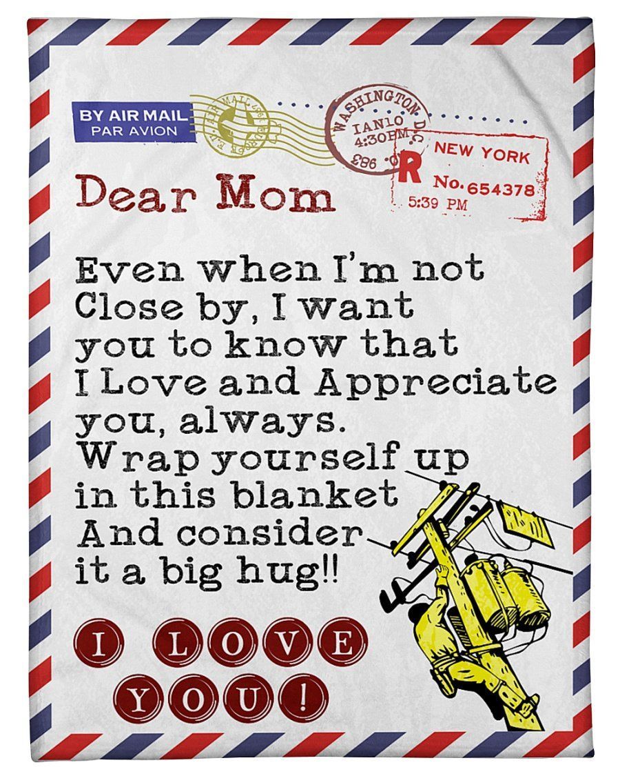 To Lineman’s Mom I Love You Fleece Blanket Fleece Blanket