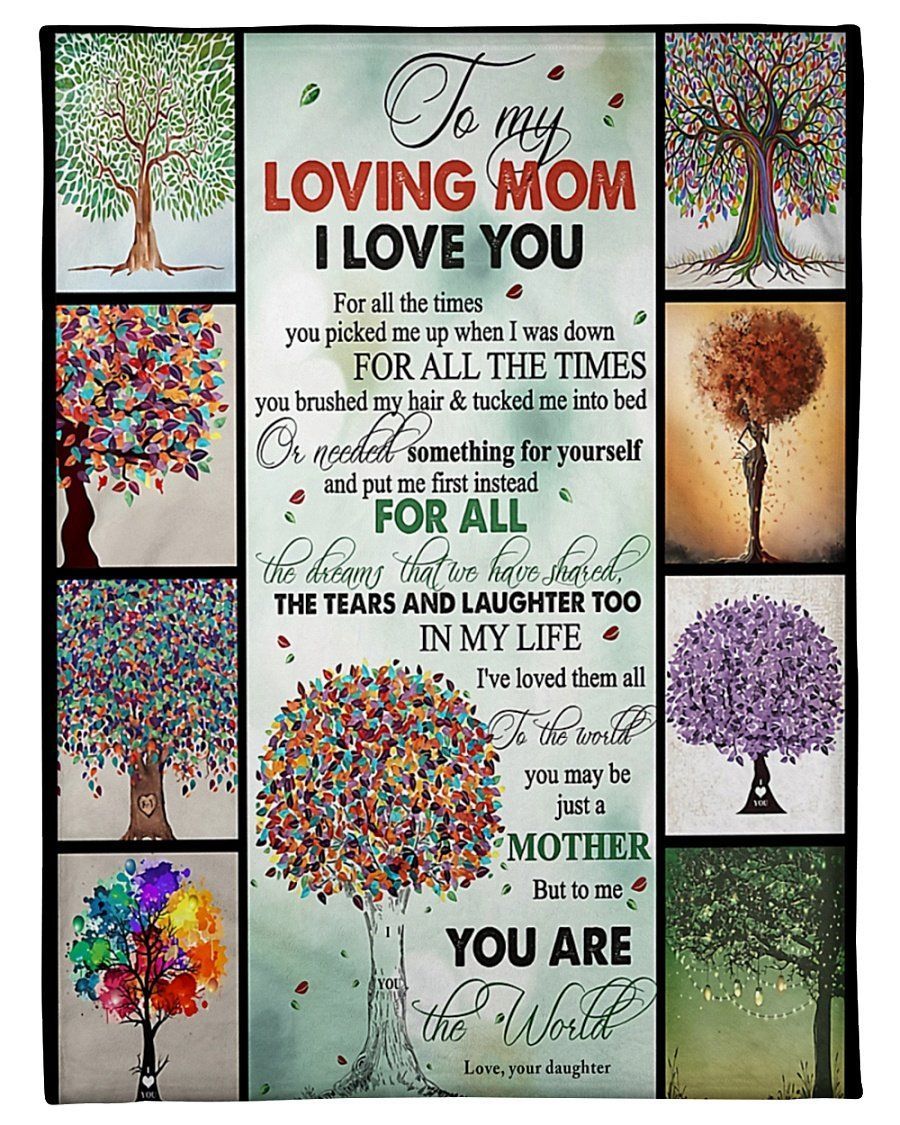 To Me You Are The World To My Loving Mom Fleece Blanket Fleece Blanket