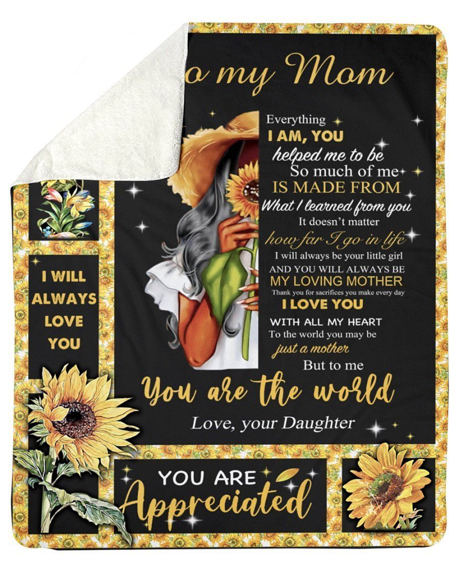 To Me You’re The World Daughter To Mom Fleece Blanket Sherpa Blanket