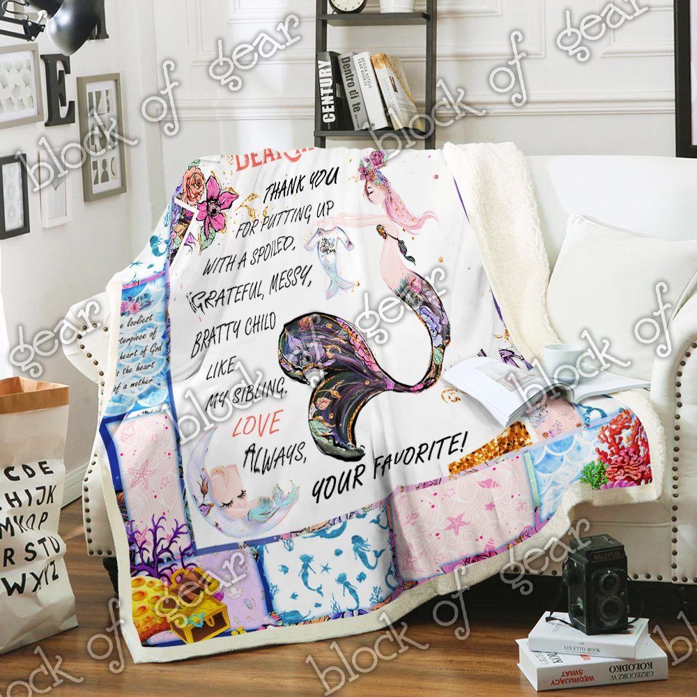 To Mermaid Mom Sherpa Fleece Blanket
