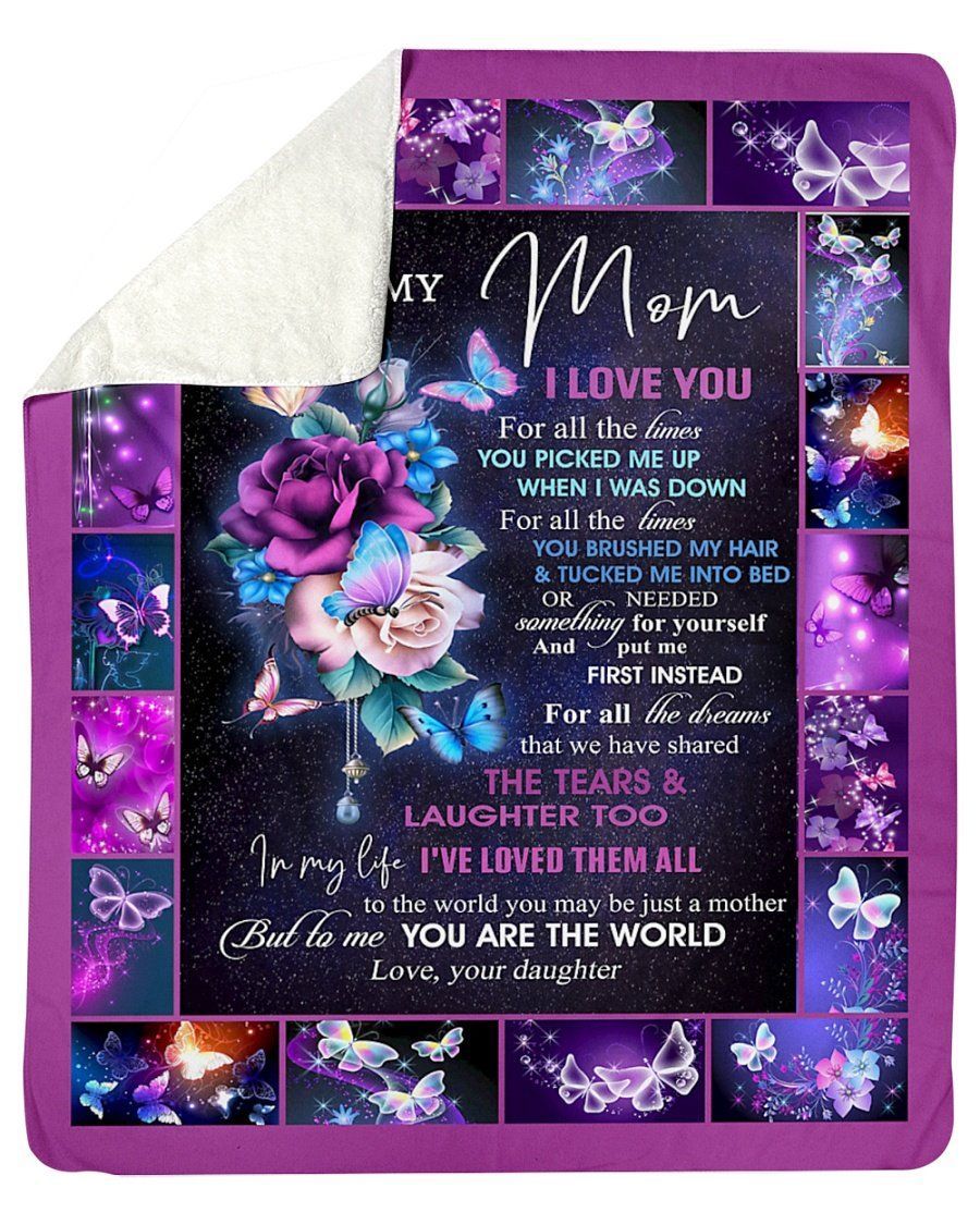 To Mom Fleece Blanket I Love You For All The Times You Picked Sherpa Blanket