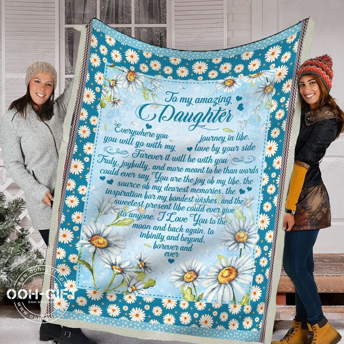 To My Amazing Daughter Sherpa Fleece Blanket